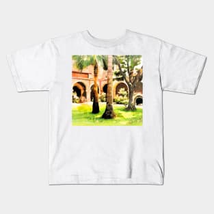 Mission San Juan Capistrano Palms Kids T-Shirt